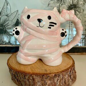 NEW Cobwebs & Cauldrons Halloween Mummy Cat in Pink Bandages